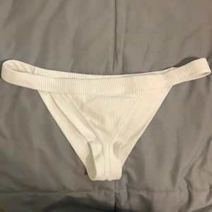 Frankies bikini bottom. Cheeky white bikini. Cole ribbed bottom.